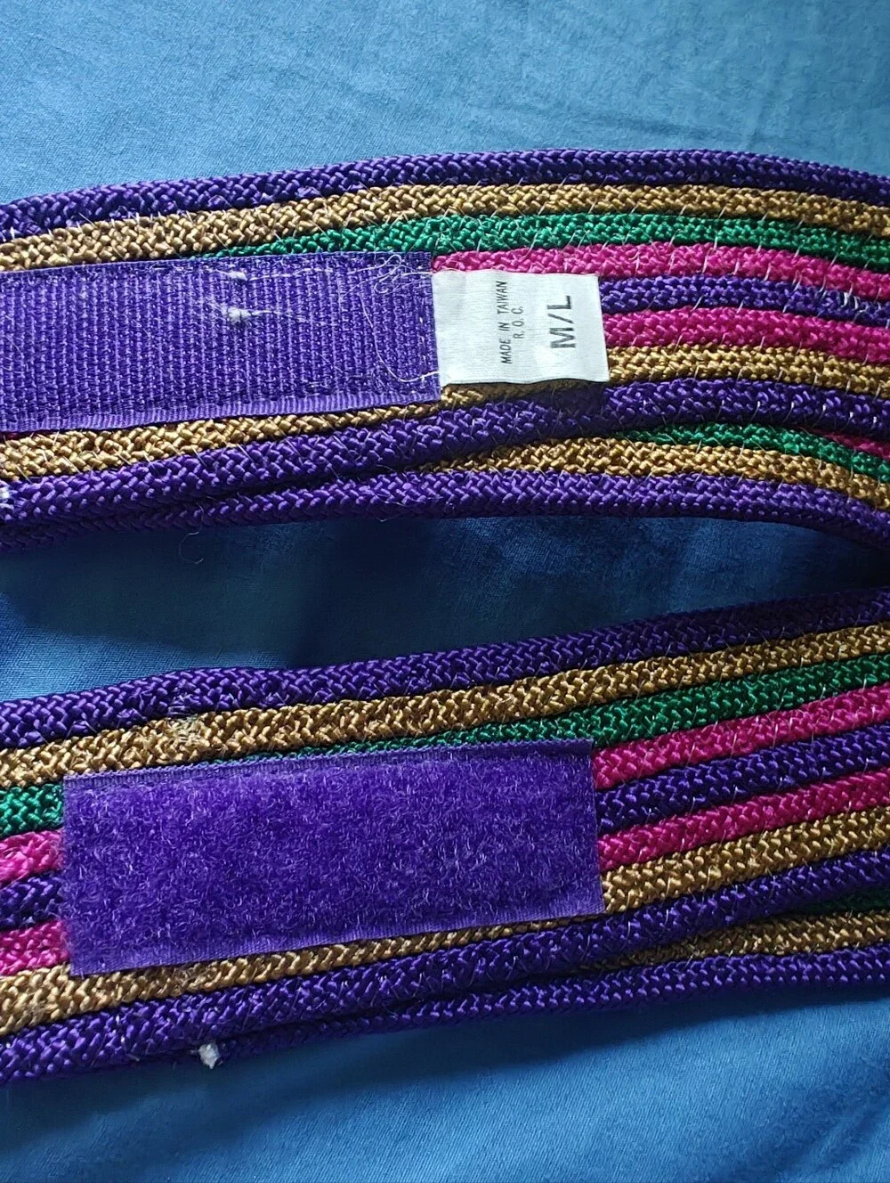 vintage Braided belt stripes Velcro Oriental 80s Up To 30